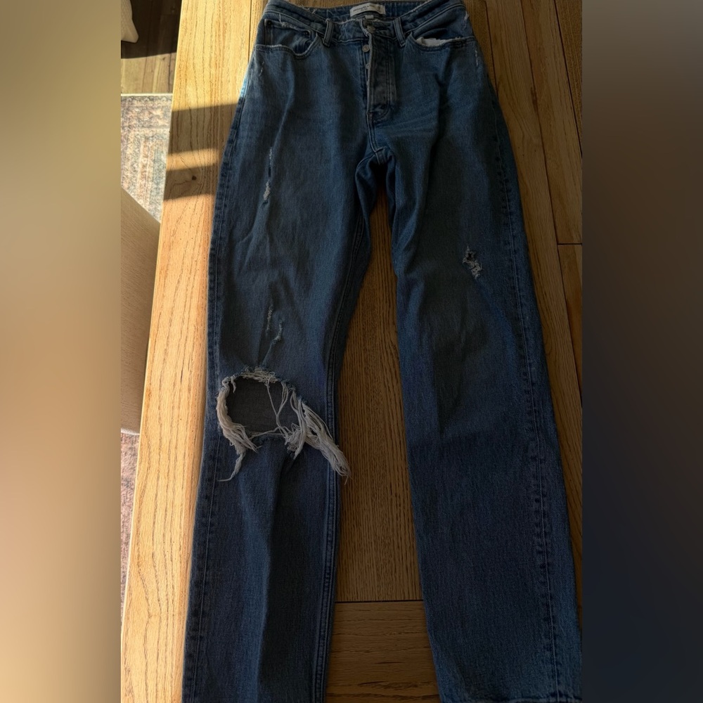 Abercrombie & Fitch curve love Dark Blue Relaxed Jeans